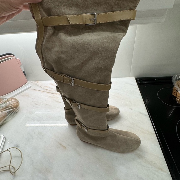 Over the calf boots tan color suede - Picture 8 of 8